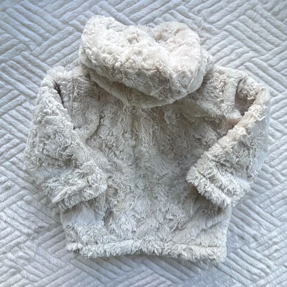The North Face Baby 6-12M Reversible Bronze Puffer Faux Fur Hooded Jacket Coat